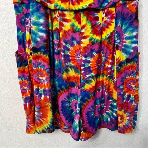 Plus Size Rainbow Tie Dye Strapless Romper Sz 4X - Picture 9 of 15
